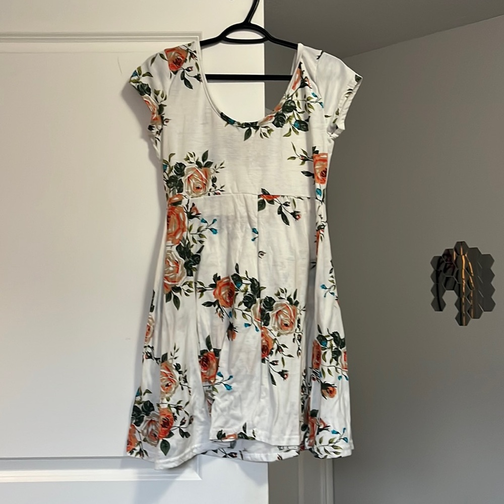 white floral dress